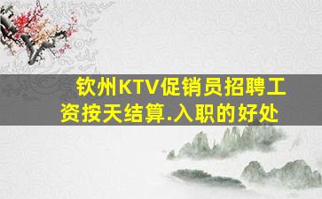 钦州KTV促销员招聘工资按天结算.入职的好处